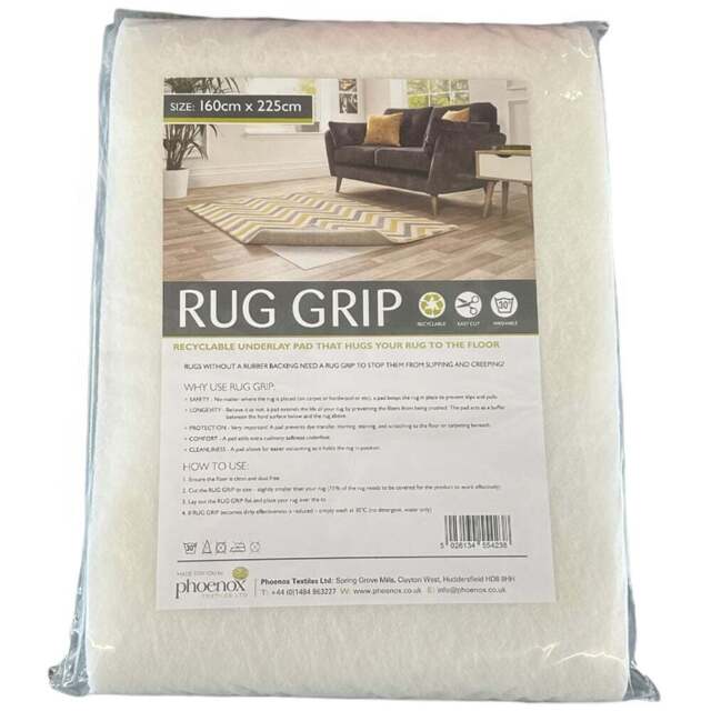 Origins Rug Grip 160 x 225cm - White - Origins Rugs - Wilko - image 1