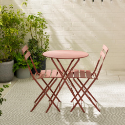 Furniturebox Cruz 2 Seater Pink Outdoor Garden Bistro Set - Orange - Wilko - thumbnail 5