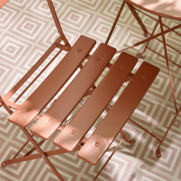 Furniturebox Cruz 2 Seater Pink Outdoor Garden Bistro Set - Orange - Wilko - thumbnail 3