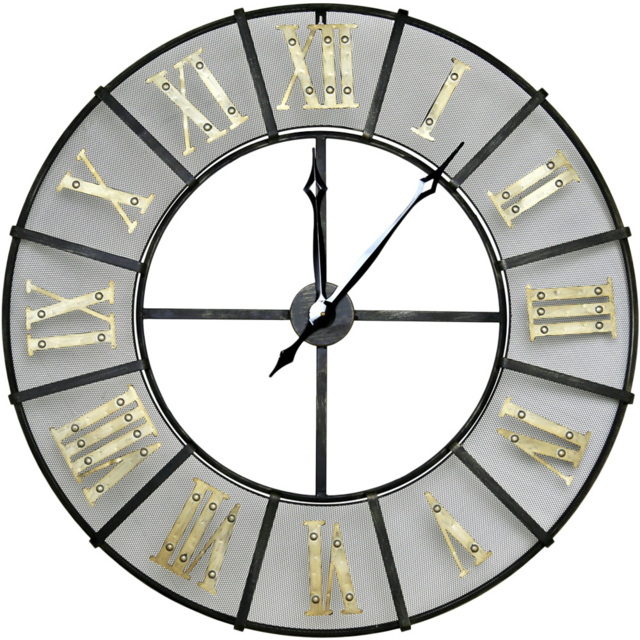 Charles Bentley Black and Gold Wrought Iron Large Garden Clock 87cm - Multi - Wilko - image 1