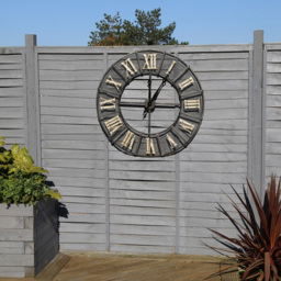 Charles Bentley Black and Gold Wrought Iron Large Garden Clock 87cm - Multi - Wilko - thumbnail 3