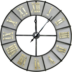 Charles Bentley Black and Gold Wrought Iron Large Garden Clock 87cm - Multi - Wilko - thumbnail 1