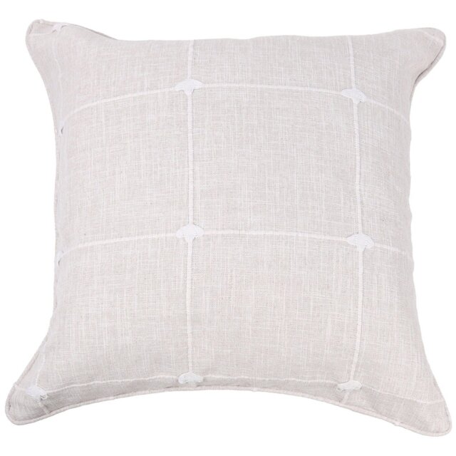 Divante Salcombe Natural Linen Check Cushion - Size: 55 x 55cm - Wilko - image 1