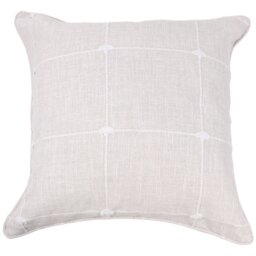 Divante Salcombe Natural Linen Check Cushion - Size: 55 x 55cm - Wilko