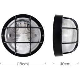 ValueLights Pendle Black Bulkhead Outdoor Wall Light - Size: 17.6 x 19 x 19cm - Wilko - thumbnail 7