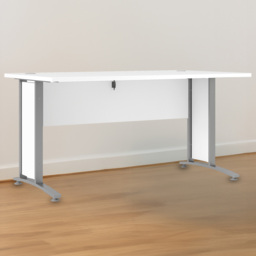 Florence Wooden and Steel 150cm Desk White and Silver Grey - Size: 80.1 x 150.1 x 75.2cm - Furniture to Go - Wilko