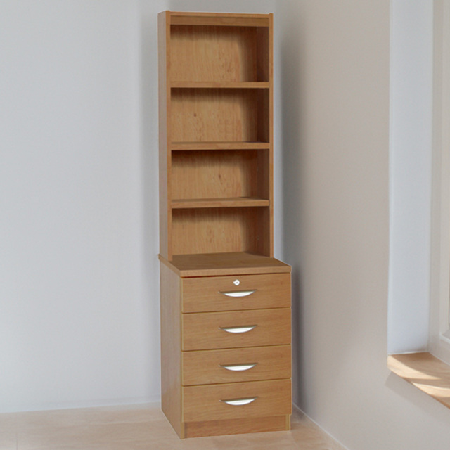 R White Cabinets 4 Drawer 4 Shelf Brown Storage Unit - Size: 182.8 x 47.9 x 54cm - Wilko - image 1