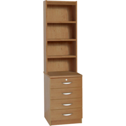 R White Cabinets 4 Drawer 4 Shelf Brown Storage Unit - Size: 182.8 x 47.9 x 54cm - Wilko - thumbnail 3