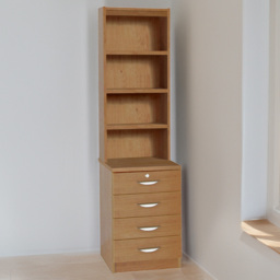 R White Cabinets 4 Drawer 4 Shelf Brown Storage Unit - Size: 182.8 x 47.9 x 54cm - Wilko - thumbnail 1