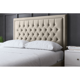 DS Living Allegra Double Cream Upholstered Bed Frame with Headboard - Wilko - thumbnail 4
