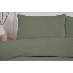 Avery Leaf Duvet Cover and Pillowcase Set - Olive Green/Superking - Size: Super King - Wilko - thumbnail 3