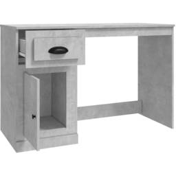 vidaXL Single Door Single Drawer Study Desk Concrete Grey - Size: 75 x 115 x 50cm - Wilko - thumbnail 7