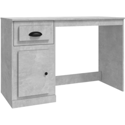 vidaXL Single Door Single Drawer Study Desk Concrete Grey - Size: 75 x 115 x 50cm - Wilko - thumbnail 3