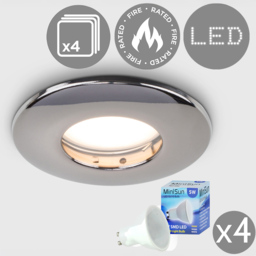 ValueLights Black Chrome Warm White LED Ceiling Downlight 4 Pack - Wilko - thumbnail 5