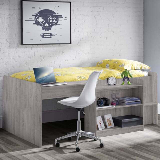 Julian Bowen Neptune Grey Oak Midsleeper - Size: Single - Wilko - image 1