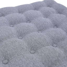 Living and Home Grey Linen Footstool - Wilko - thumbnail 4
