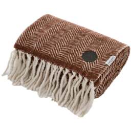 Deyongs Moorland Russet Wool Throw 130 x 170cm - Orange - Wilko