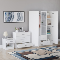Vida Designs Riano White 3 Piece Bedroom Furniture Set - Wilko - thumbnail 6
