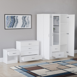 Vida Designs Riano White 3 Piece Bedroom Furniture Set - Wilko - thumbnail 5