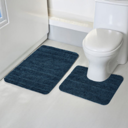 Velosso Lexington Indigo Bath Mat Set - Size: 50 x 80 x 1cm - Green - Wilko - thumbnail 3