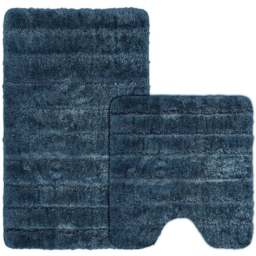 Velosso Lexington Indigo Bath Mat Set - Size: 50 x 80 x 1cm - Green - Wilko