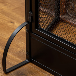 HOMCOM 3 Panel Black Mesh Fireplace Screen - Size: 87 x 7.5 x 66cm - Wilko - thumbnail 5