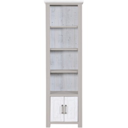 Baumhaus Greystone 2 Door 4 Shelf White Narrow Bookcase - Wilko - thumbnail 4