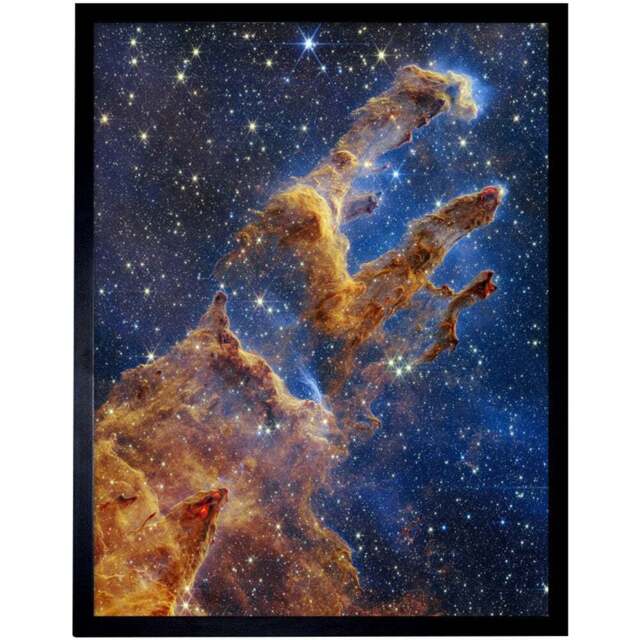 Artery8 NASA Webb Space Telescope Pillars Creation Eagle Nebula Framed Wall Art Print 30 x 41cm - Size: 43.3 x 33.3 x 1.5cm - Blue - Wilko - image 1