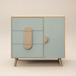 Flair Noah Single Door 3 Drawer Green and Oak Chest of Drawers - Wilko - thumbnail 4