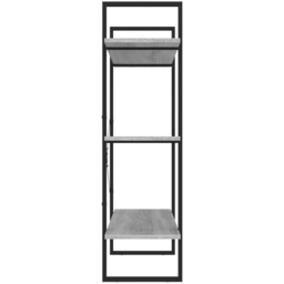vidaXL 3 Shelf Grey Sonoma Industrial Style Bookcase - Size: 105 x 100 x 30cm - Wilko - thumbnail 6