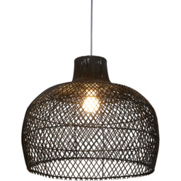 Lighting Collection Tusk Black Rattan Bell Ceiling Lamp Shade - Size: 44 x 53 x 54cm - Wilko - thumbnail 4