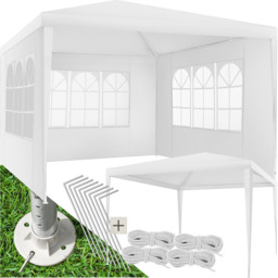 tectake Barinas 3 x 3m White Water Resistant Gazebo with 3 Side Panels - Wilko - thumbnail 3