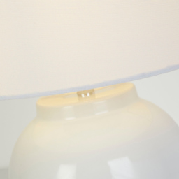 Lighting Collection Kern White Ceramic Rechargeable LED Table Lamp - Size: 27 x 31 x 27cm - Chrome and White - Wilko - thumbnail 5