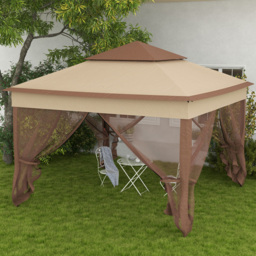 Outsunny 3 x 3m Khaki Double Roof Pop Up Gazebo - Size: 25 x 21.5 x 121cm - Green - Wilko