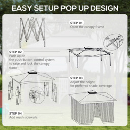 Outsunny 3 x 3m Khaki Double Roof Pop Up Gazebo - Size: 25 x 21.5 x 121cm - Green - Wilko - thumbnail 6
