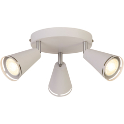 Lighting Collection Carter 3 Light White Spotlight - Size: 19.5 x 10.5 x 19.5cm - Chrome and White - Wilko - thumbnail 4