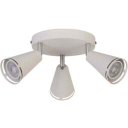 Lighting Collection Carter 3 Light White Spotlight - Size: 19.5 x 10.5 x 19.5cm - Chrome and White - Wilko