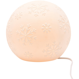 The Seasonal Gift Co. Snowflake White Porcelain Ball Lamp - Size: 21 x 17 x 13.5cm - Wilko - thumbnail 1