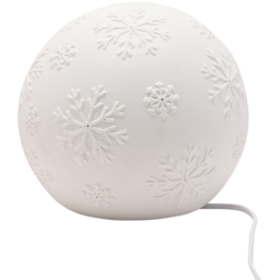 The Seasonal Gift Co. Snowflake White Porcelain Ball Lamp - Size: 21 x 17 x 13.5cm - Wilko - thumbnail 4