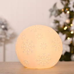 The Seasonal Gift Co. Snowflake White Porcelain Ball Lamp - Size: 21 x 17 x 13.5cm - Wilko - thumbnail 3