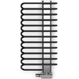 Terma Michelle 1245BTU Metallic Black and Chrome Heated Towel Rail 780 x 400mm - Size: 78 x 40 x 12.6cm - Multi - Wilko - thumbnail 5