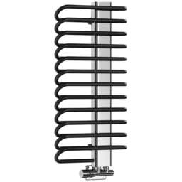 Terma Michelle 1245BTU Metallic Black and Chrome Heated Towel Rail 780 x 400mm - Size: 78 x 40 x 12.6cm - Multi - Wilko