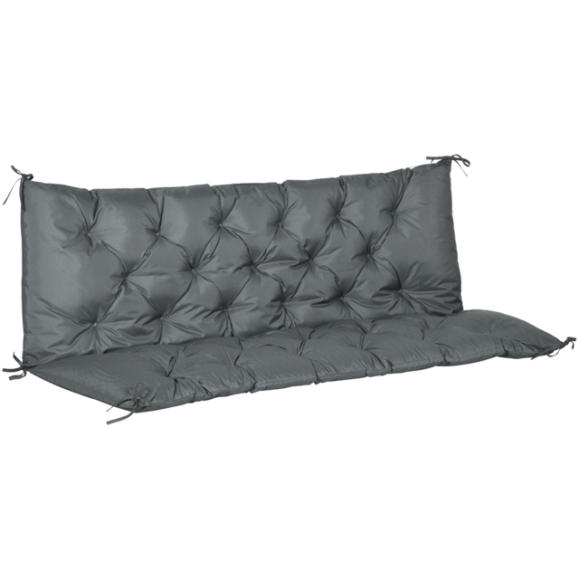 Outsunny 3 Seater Dark Grey Garden Bench Cushion 98 x 150cm - Wilko - image 1