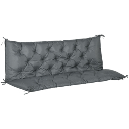 Outsunny 3 Seater Dark Grey Garden Bench Cushion 98 x 150cm - Wilko