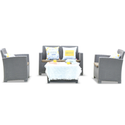 Centurion Supports Santana Rattan 4 Seater Lounge Set Grey - Wilko - thumbnail 5