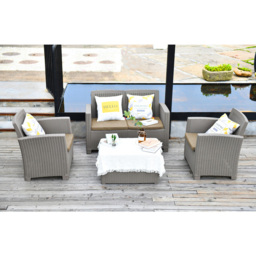 Centurion Supports Santana Rattan 4 Seater Lounge Set Grey - Wilko - thumbnail 7