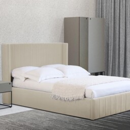 Olivia Super King Cream Brushed Velvet Ottoman Bed - Wilko