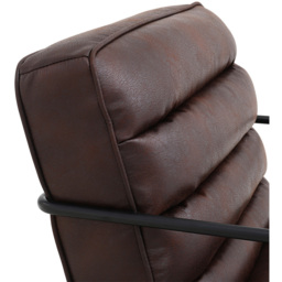 Living and Home Mid Century Brown PU Leather Armchair with Metal Base - Size: Single - Wilko - thumbnail 7