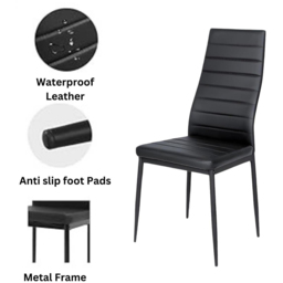 Portland Kosy Koala 6 Seater Glass Dining Set Black - Clear - Wilko - thumbnail 5