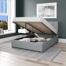 Aspire Hepburn Double Sky Malham Weave Ottoman Bed - Blue - Aspire Beds - Wilko - thumbnail 3